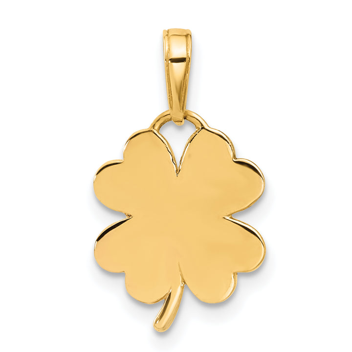 14k Tr-Color Gold Polished D.C 4-leaf Clover Pendant