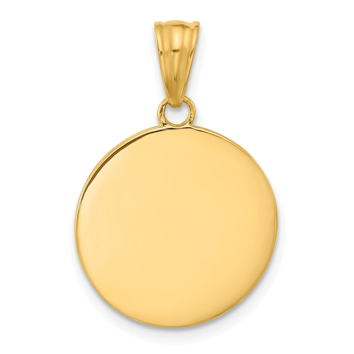 14K Yellow Gold Blue Enameled Sun and Moon Design Pendant