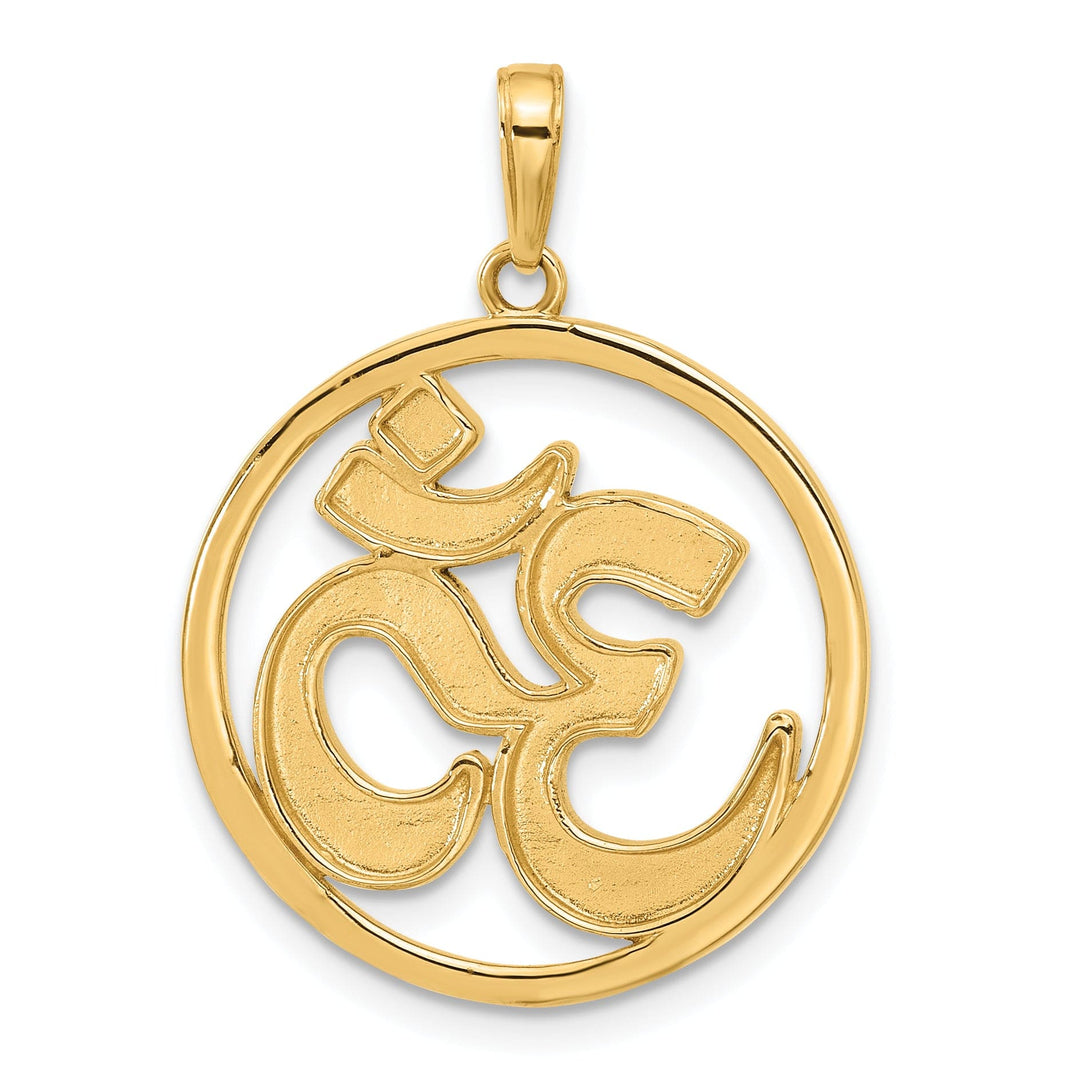 14K Two Tone Gold D.C Om Symbol in Circle Design Pendant
