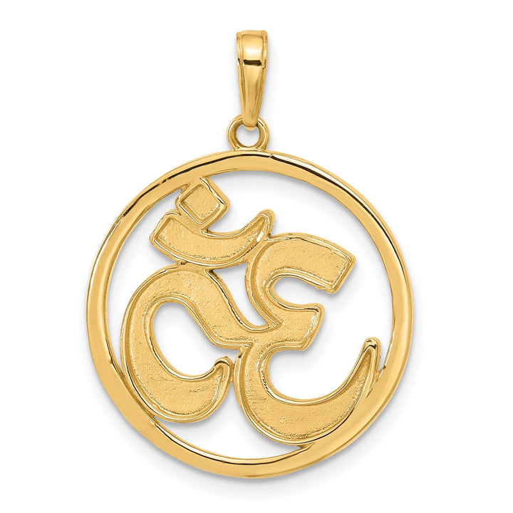 14K Two Tone Gold D.C Om Symbol in Circle Design Pendant