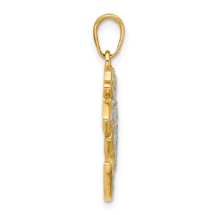 14K Two Tone Gold D.C Solid Om Charm Pendant