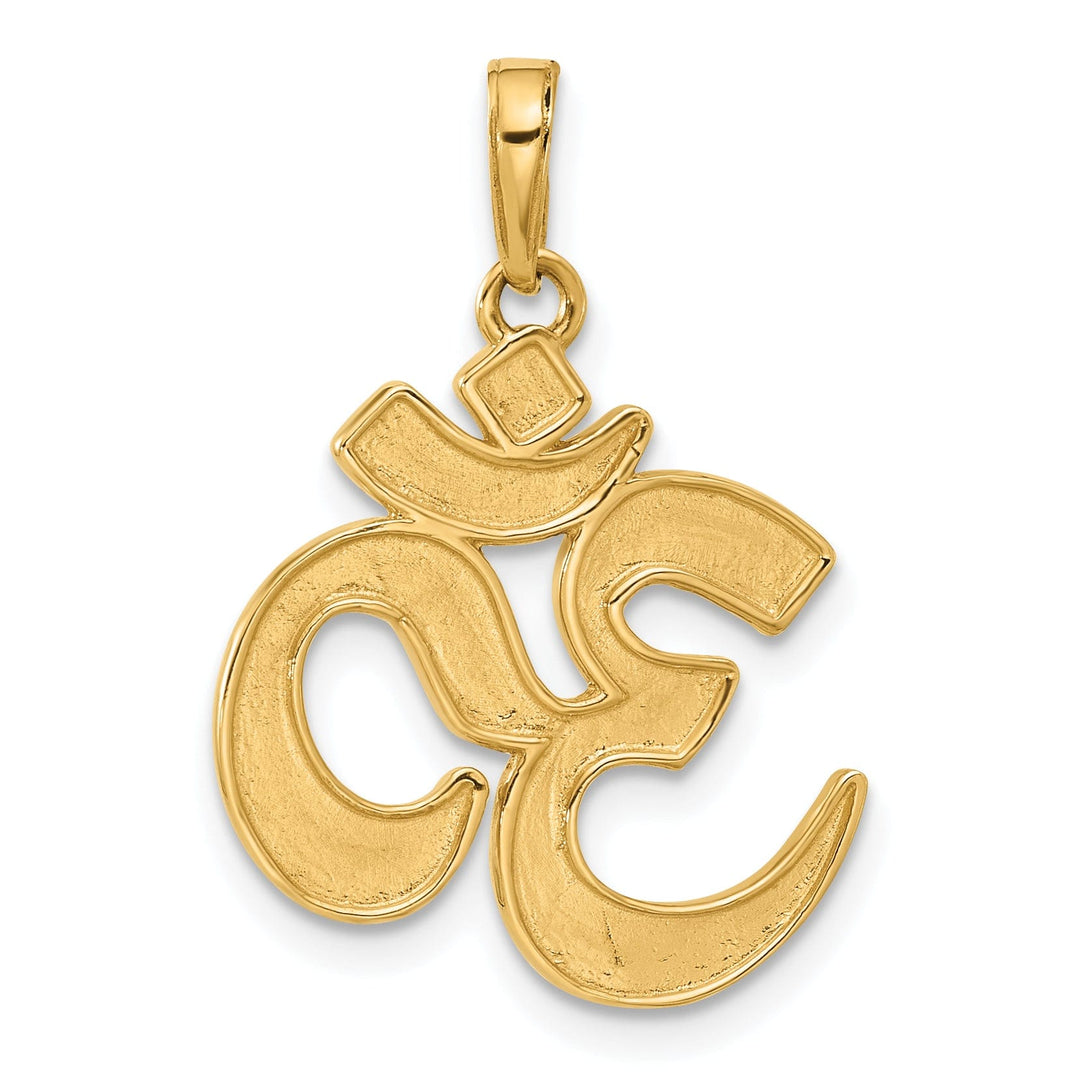 14K Two Tone Gold D.C Solid Om Charm Pendant