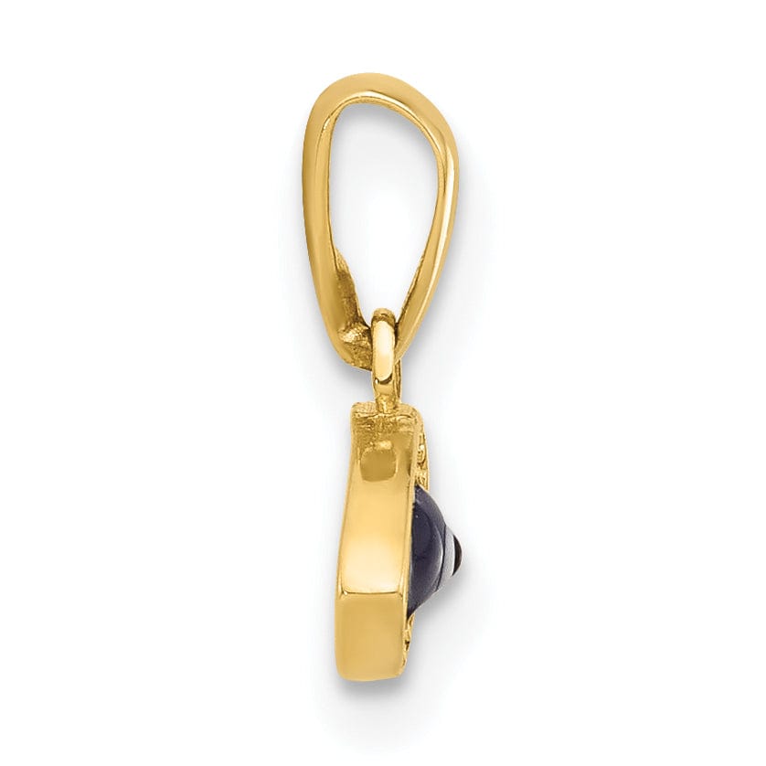 14K Yellow Gold C.Z Enamel Evil Eye Charm Pendant