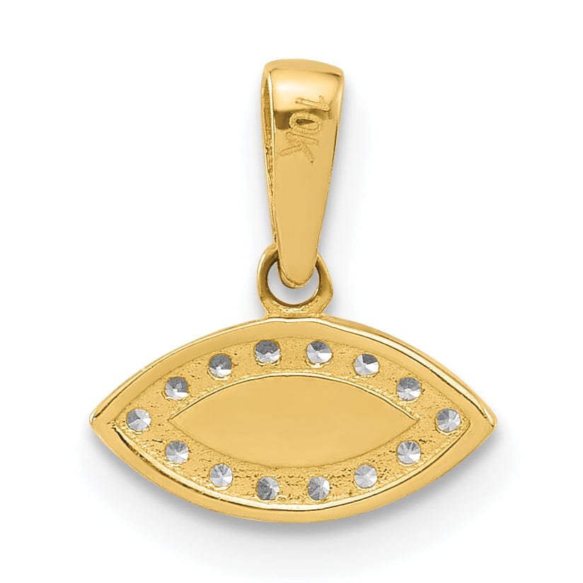 14K Yellow Gold C.Z Enamel Evil Eye Charm Pendant
