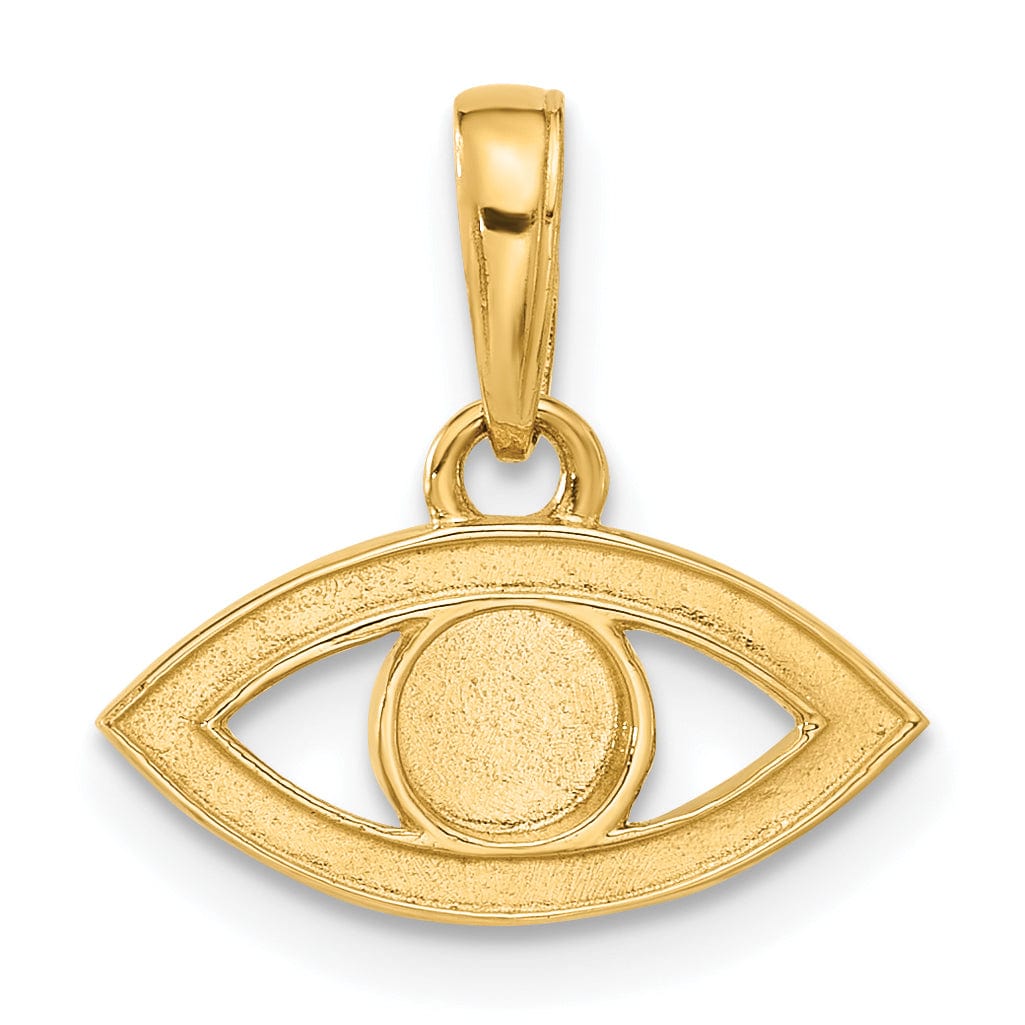 14K Two Tone Gold D.C Evil Eye Charm Pendant