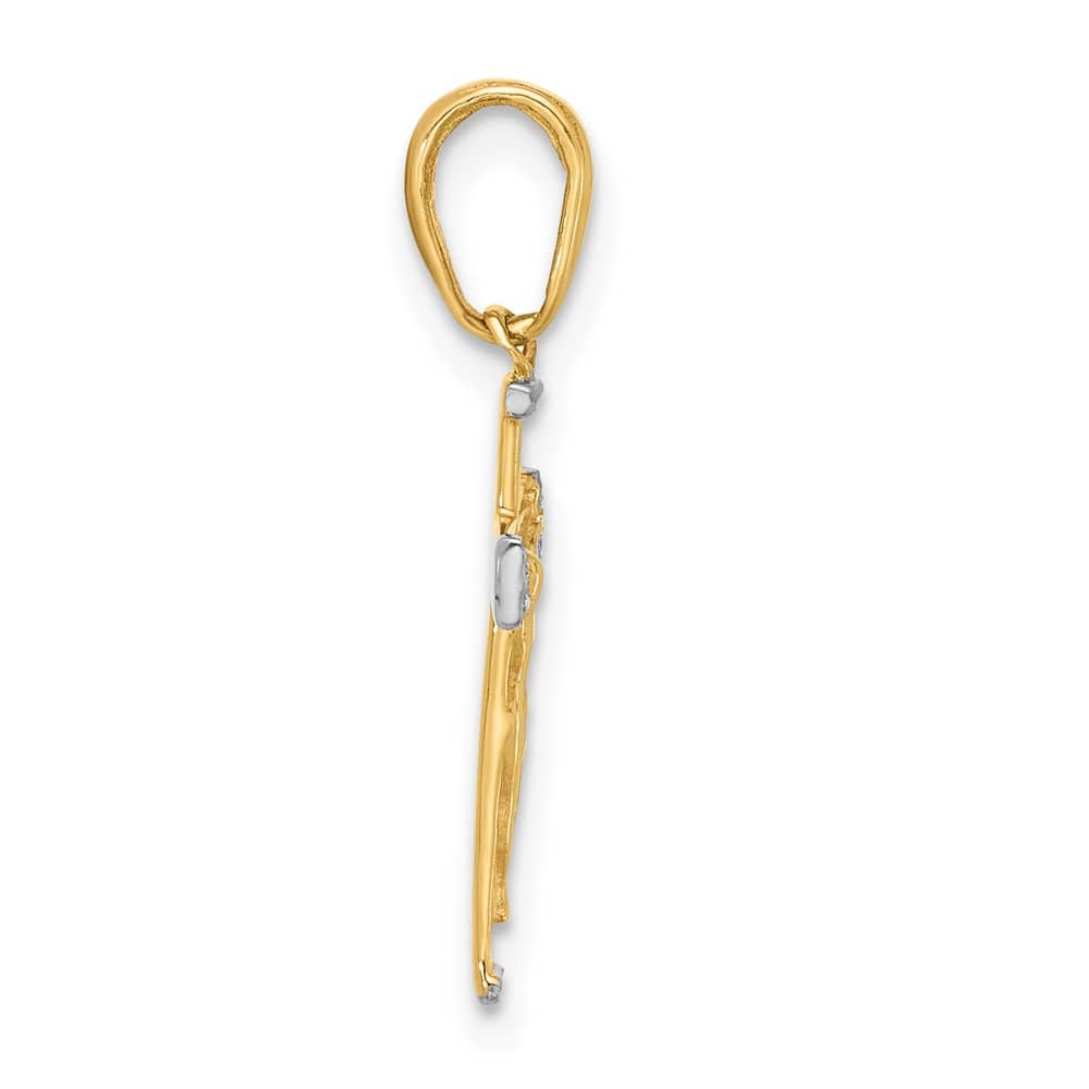 14K Yellow Gold D.C. Crucifix Cross Pendant, view 2 of 4