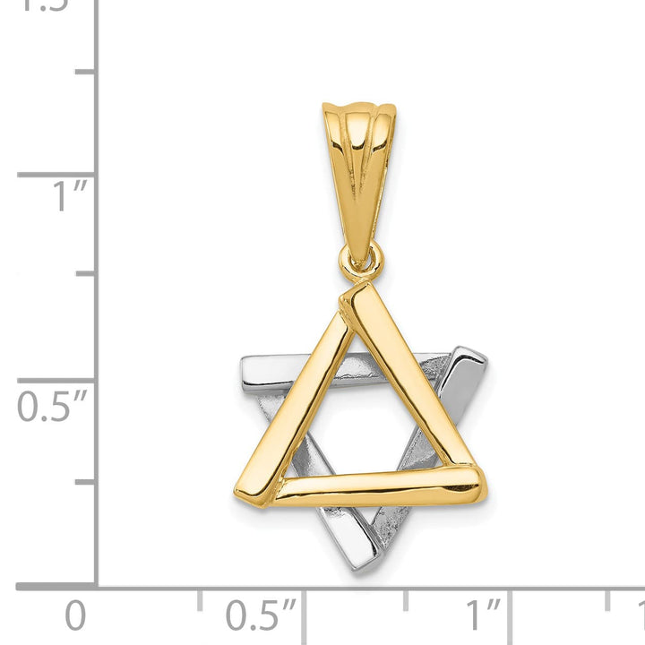 14K Two-Tone Gold Medium Classic Star of David Pendant