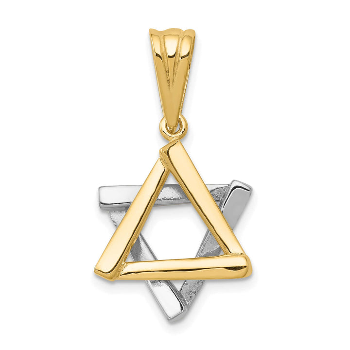 14K Two-Tone Gold Medium Classic Star of David Pendant