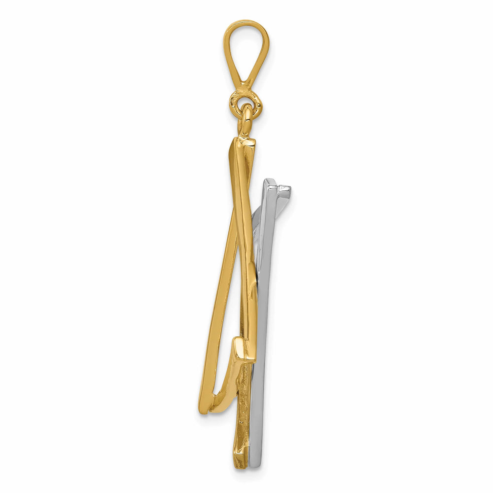 14K Two-Tone Gold Large Cut-out Star Of David Pendant