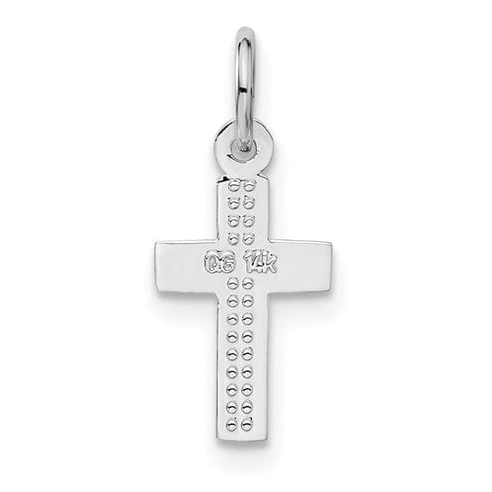14k White Gold Latin Cross Pendant