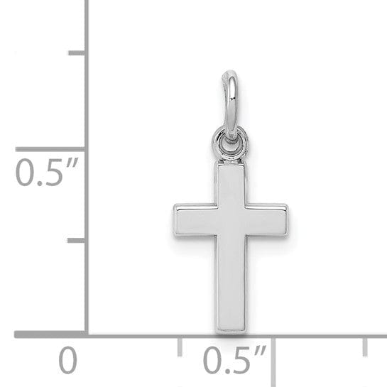 14k White Gold Latin Cross Pendant