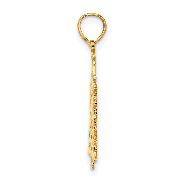 14k Yellow Gold Polished Christmas Tree Charm Pendant