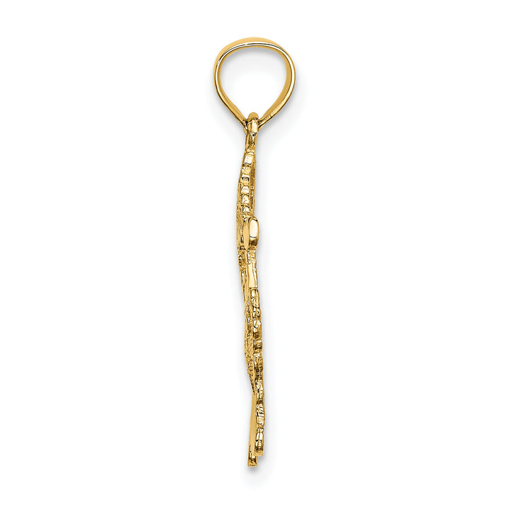 14k Yellow Gold Polished Cut-Out Design Santa Charm Pendant