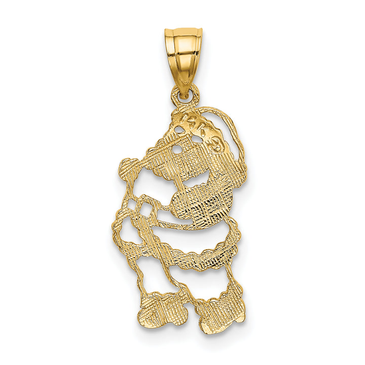 14k Yellow Gold Polished Cut-Out Design Santa Charm Pendant