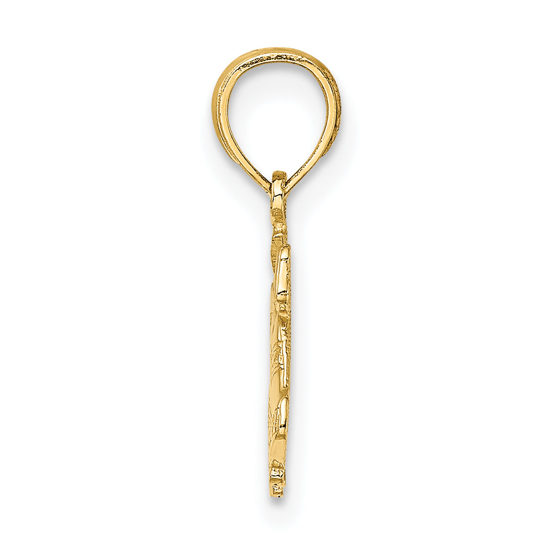 14k Yellow Gold Polished Christmas Bells Charm Pendant.