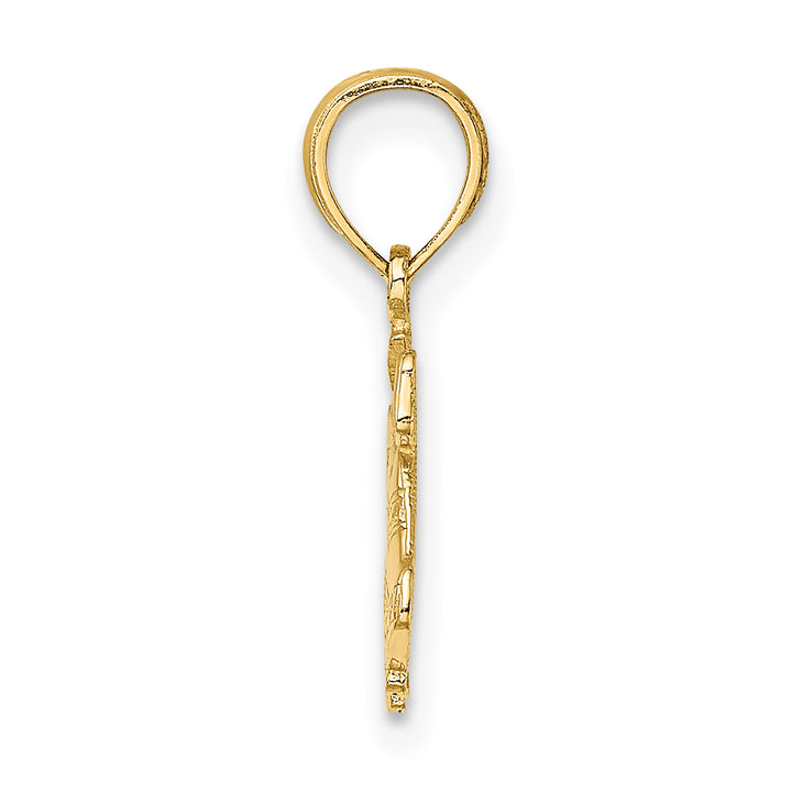 14k Yellow Gold Polished Christmas Bells Charm Pendant.