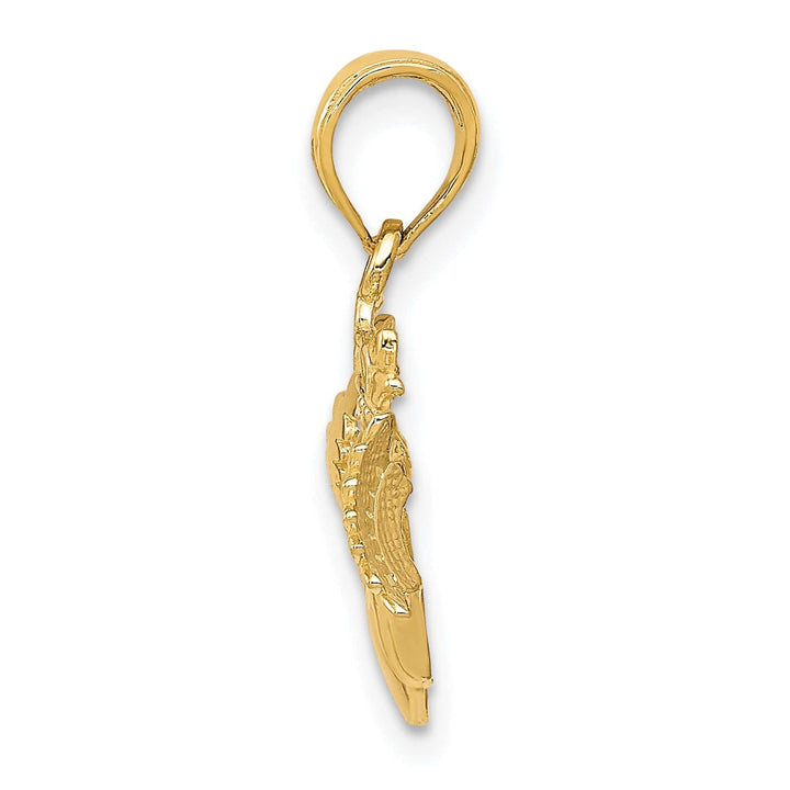 14k Yellow Gold Polished Finish Claddagh Pendant