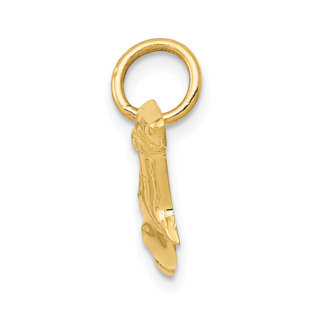 14k Yellow Gold Polish Finish Hammerhead Shark Pendant