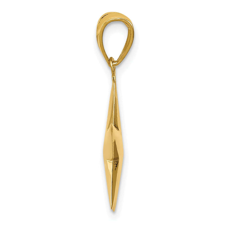 14k Yellow Gold Solid Polished 3-D Star Pendant