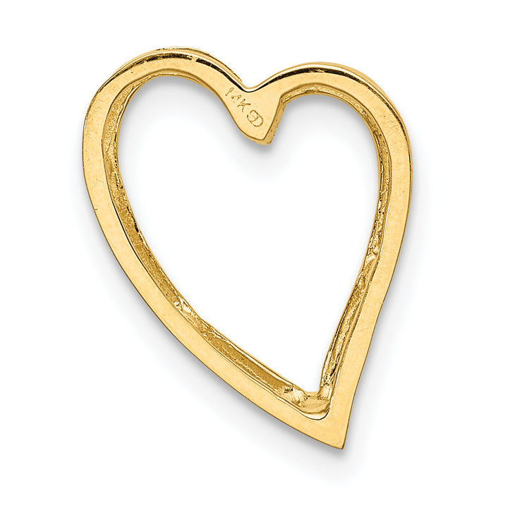 14k Yellow Gold Polished Heart Design Chain Slide Pendant