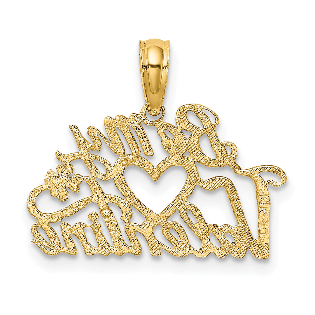 14K Yellow Gold BE MY VALENTINE Charm Pendant