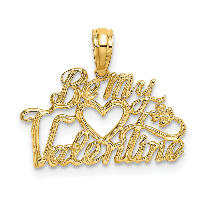 14K Yellow Gold BE MY VALENTINE Charm Pendant