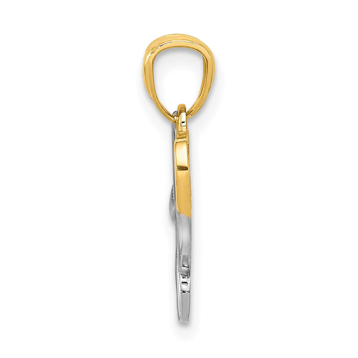 14K Yellow Gold Love Heart Pendant