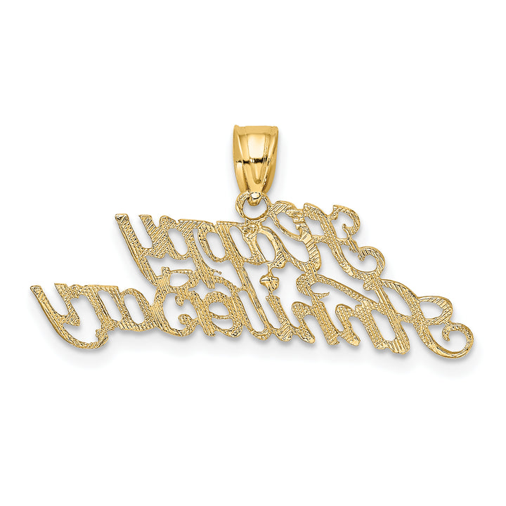 14k Yellow Gold Polished HAPPY ANNIVERSARY Pendant