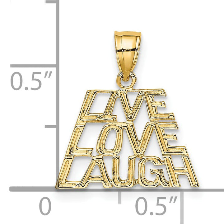 14K Yellow Gold Live Laugh Love Charm
