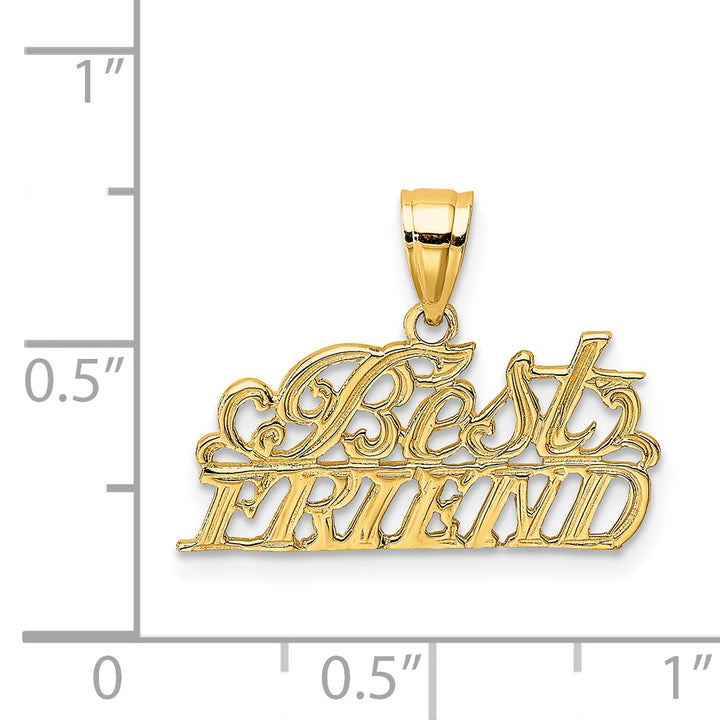 14k Yellow Gold BEST FRIEND Charm Pendent