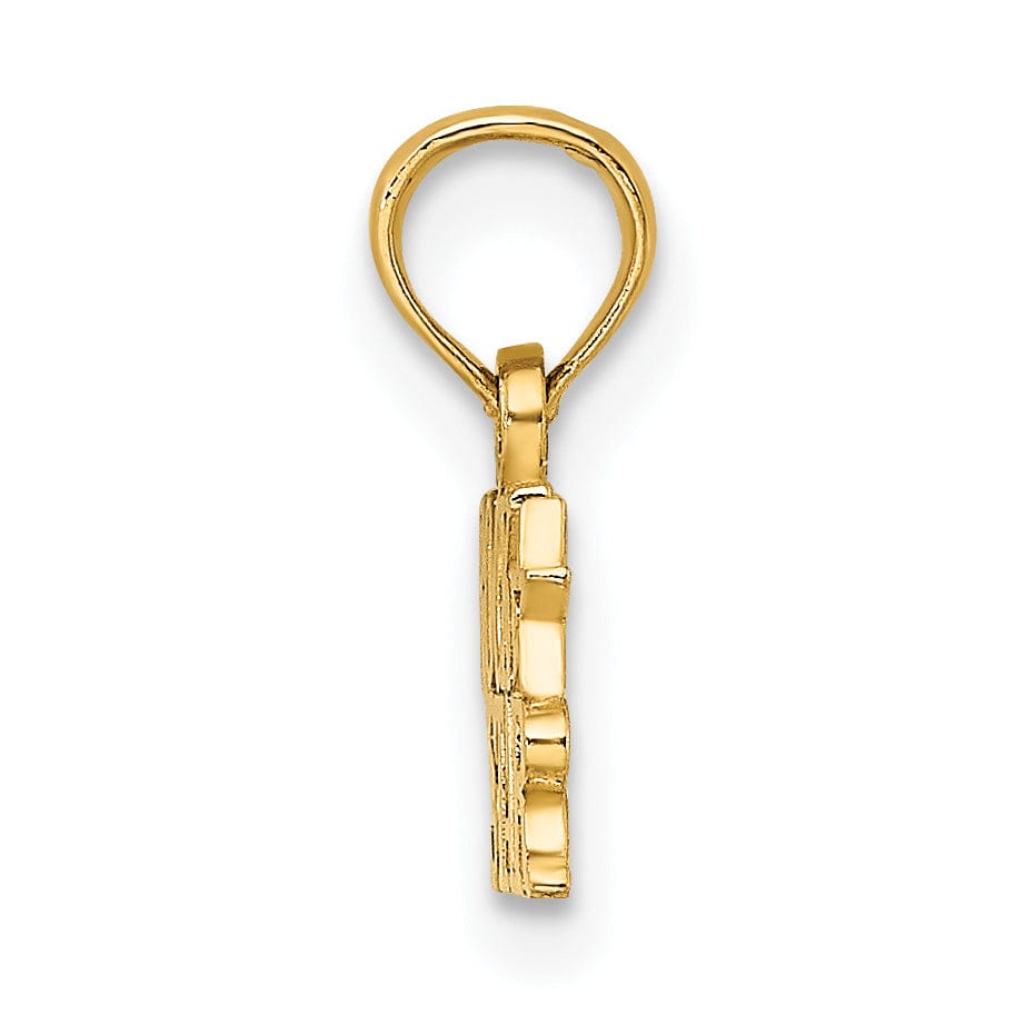 14K Yellow Gold Polished Finish ROCK STAR Charm Pendant