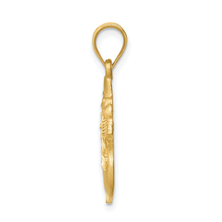 14K  Yellow Gold D.C Brushed and Polished Snowman Pendant
