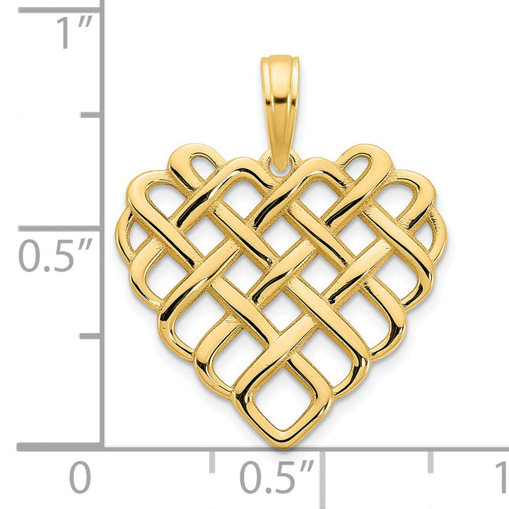 14k Yellow Gold Fancy Design Heart Pendant