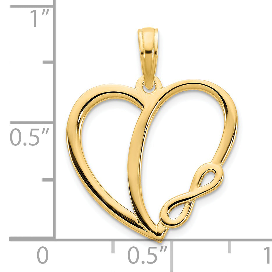 14k Yellow Gold Infinity Heart Charm