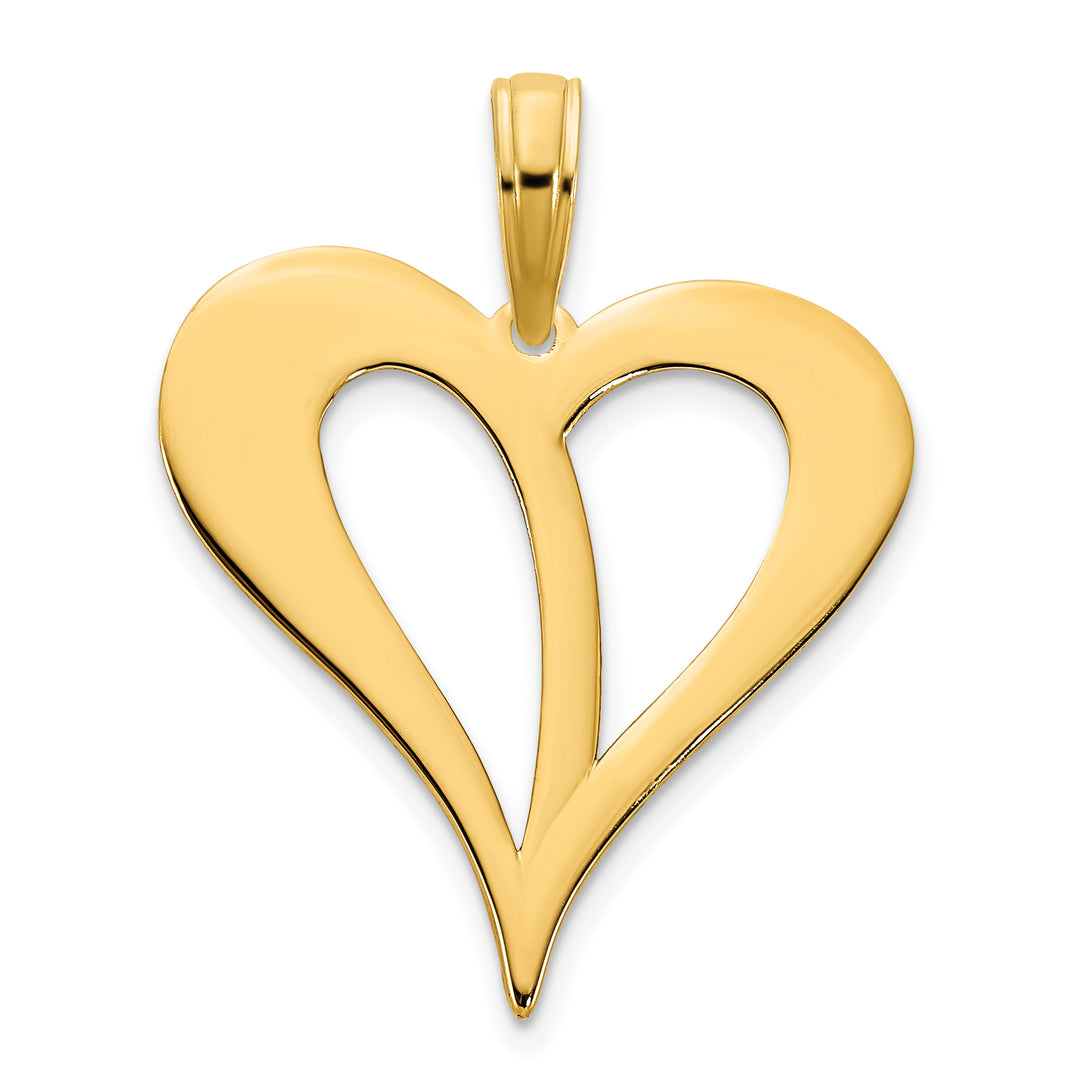 14k Yellow Gold Open Heart Pendant