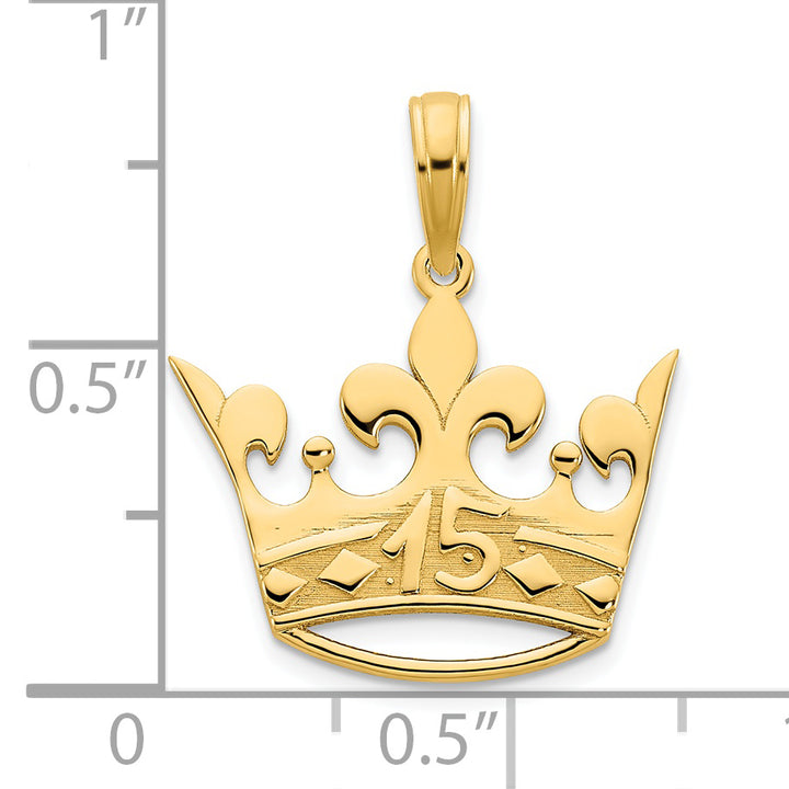 14k Yellow Gold 15 Crown Design Pendant