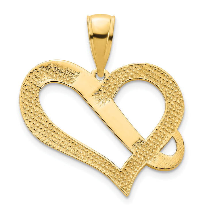 14k Yellow Gold  Fancy Heart Pendant