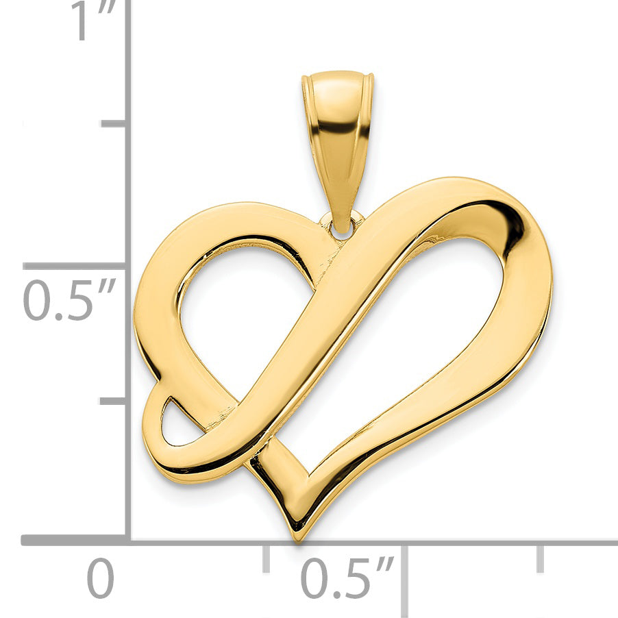 14k Yellow Gold  Fancy Heart Pendant