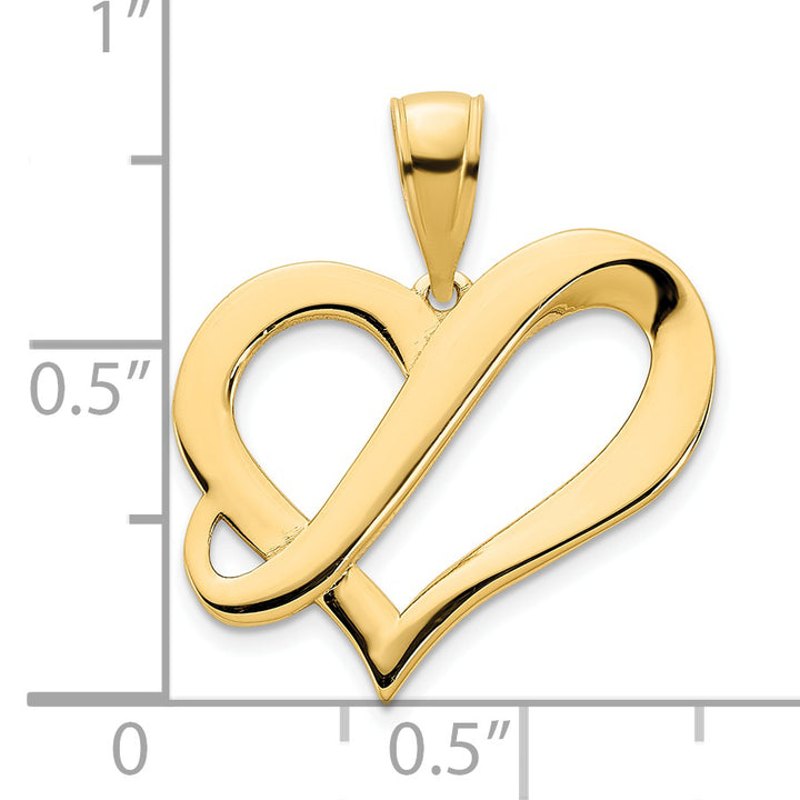 14k Yellow Gold  Fancy Heart Pendant