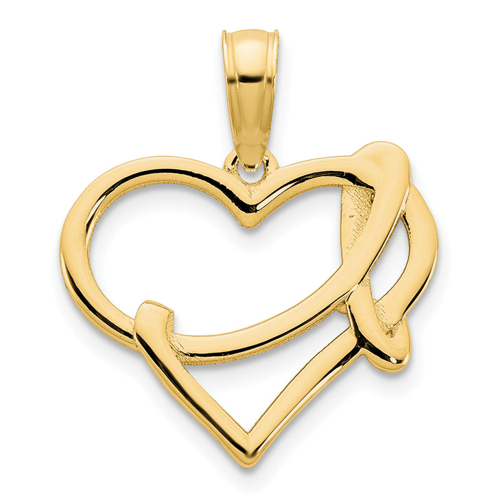 14k Yellow Gold Fancy Heart Design Pendant