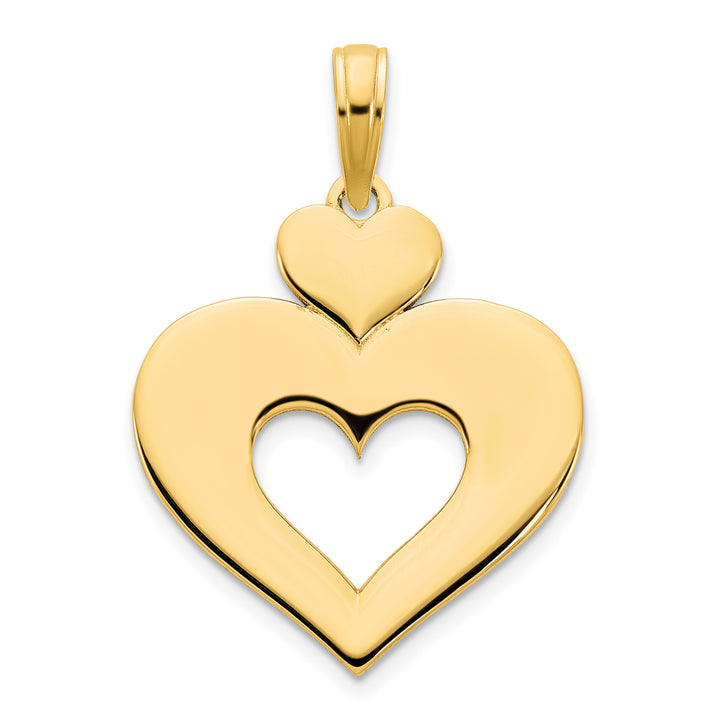 14k Yellow Gold Fancy Cut Out Design Heart Pendant