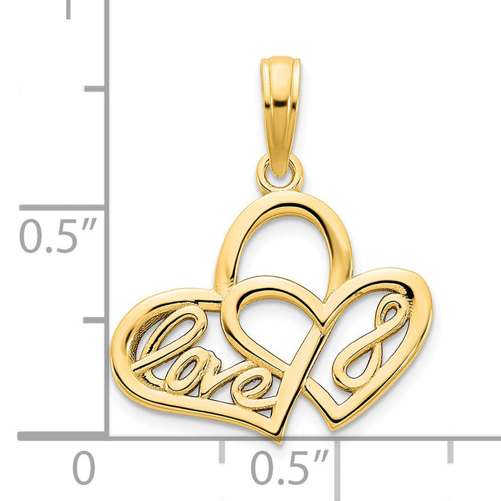 14k Yellow Gold Heart LOVE Infinity Symbol Charm