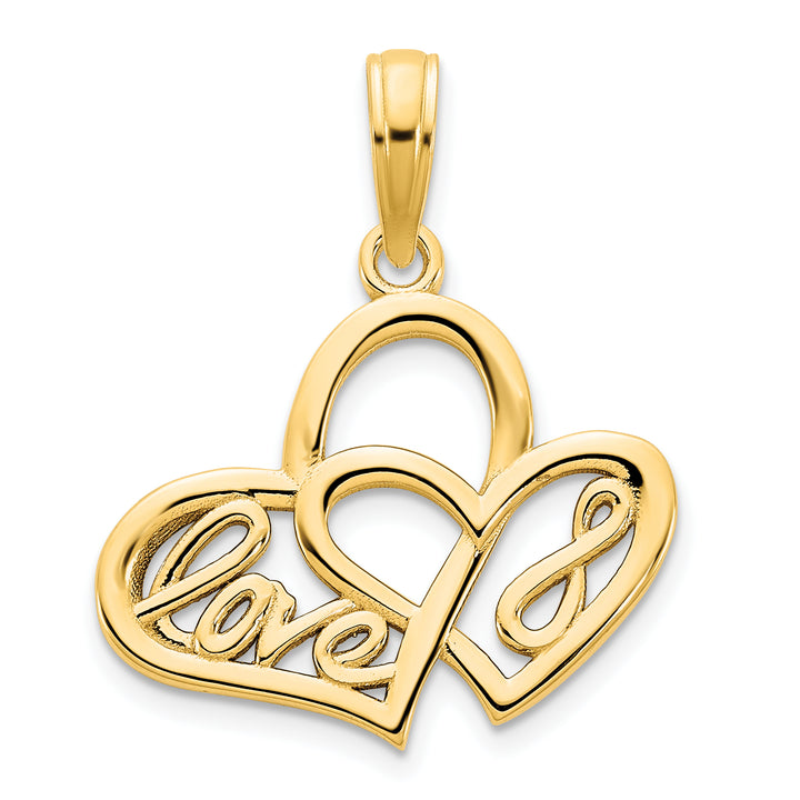 14k Yellow Gold Heart LOVE Infinity Symbol Charm