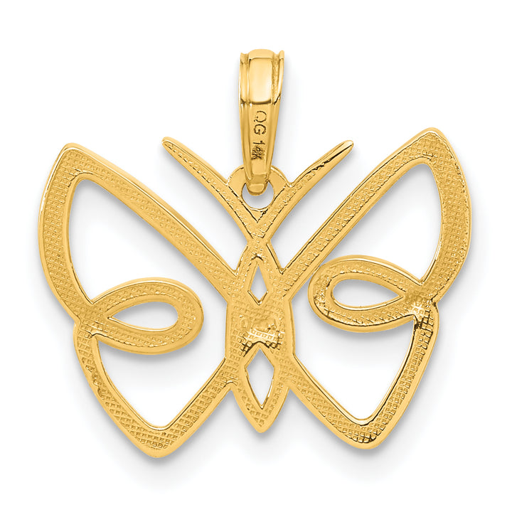 14k Yellow Gold Fancy Polished Butterfly Pendant
