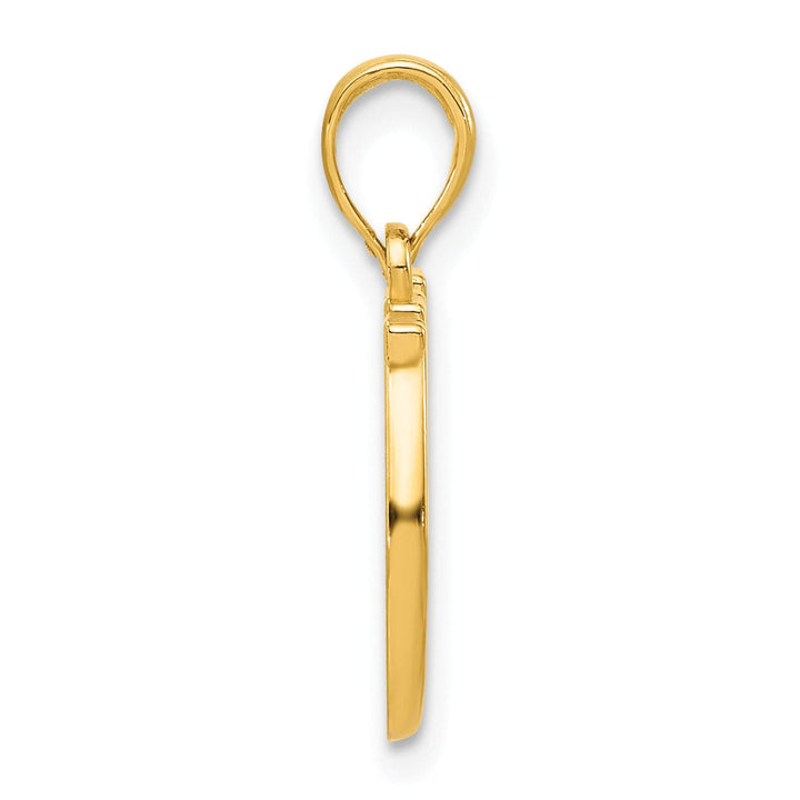 14k Yellow Gold Polished Double Horseshoe Pendant
