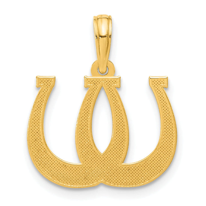 14k Yellow Gold Polished Double Horseshoe Pendant