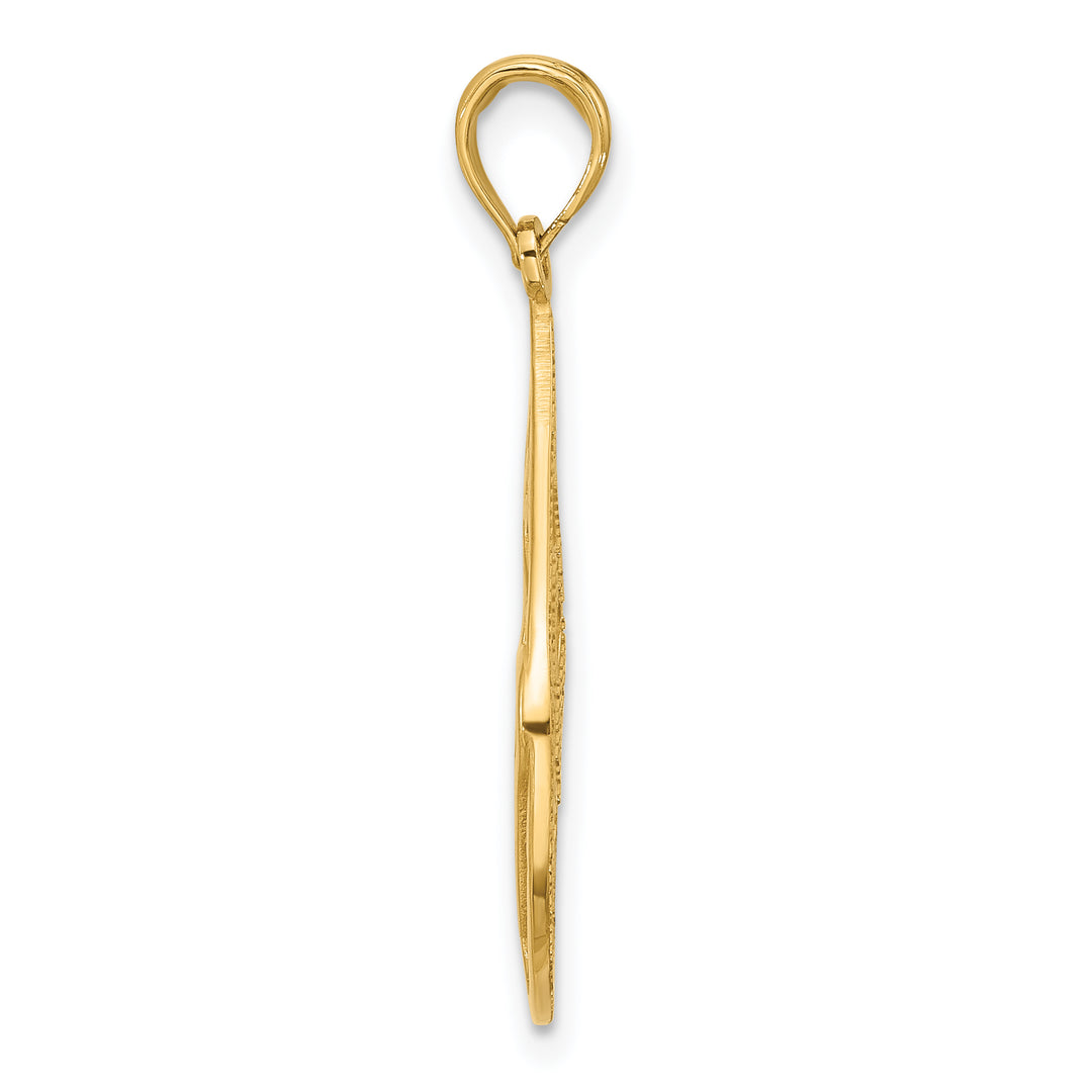 14K Yellow Gold Butterfly Teardrop Design Charm Pendant