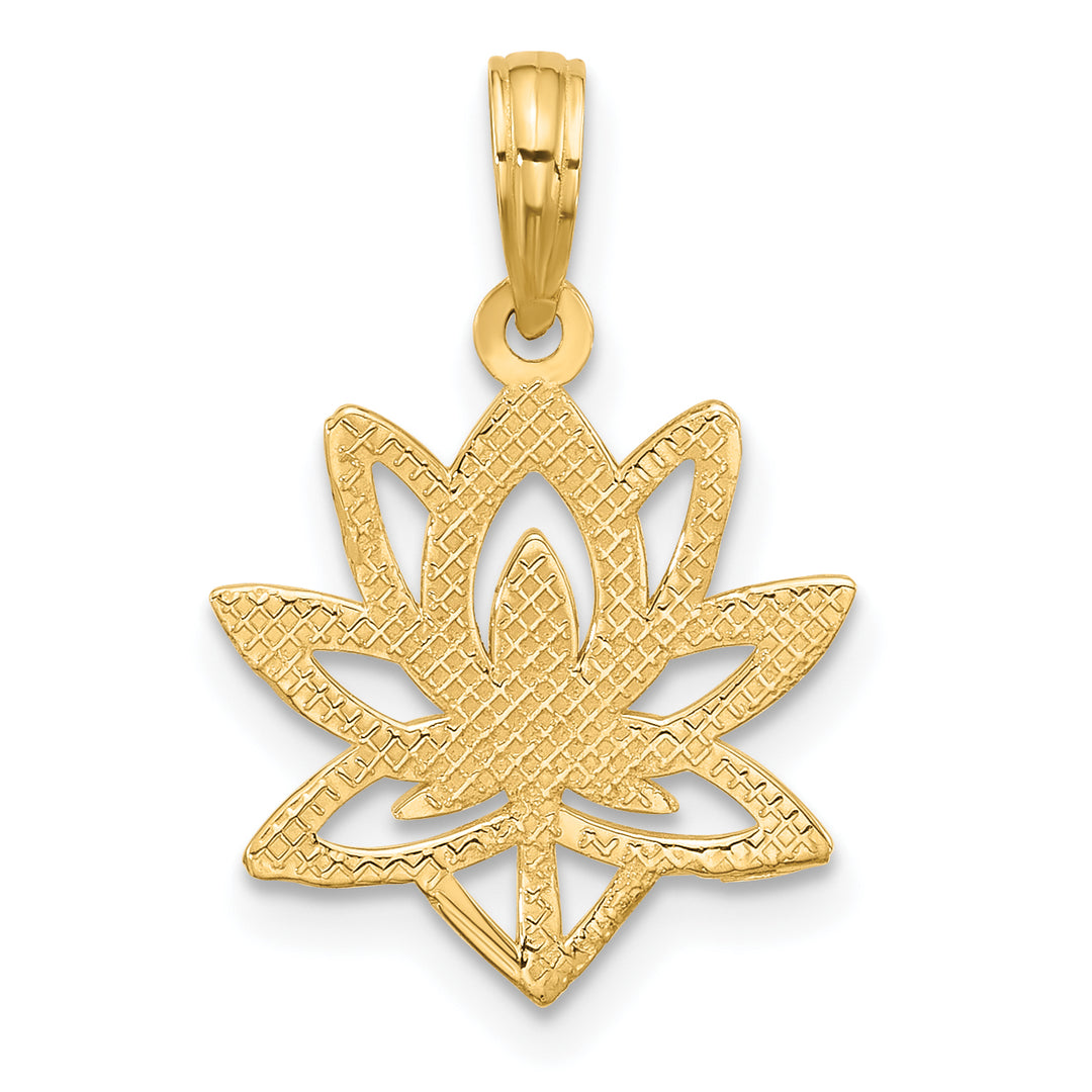 14K Yellow Gold Polished Fancy Flower Charm Pendant