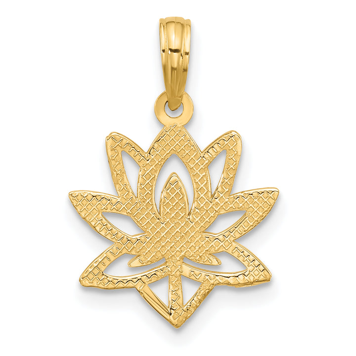 14K Yellow Gold Polished Fancy Flower Charm Pendant