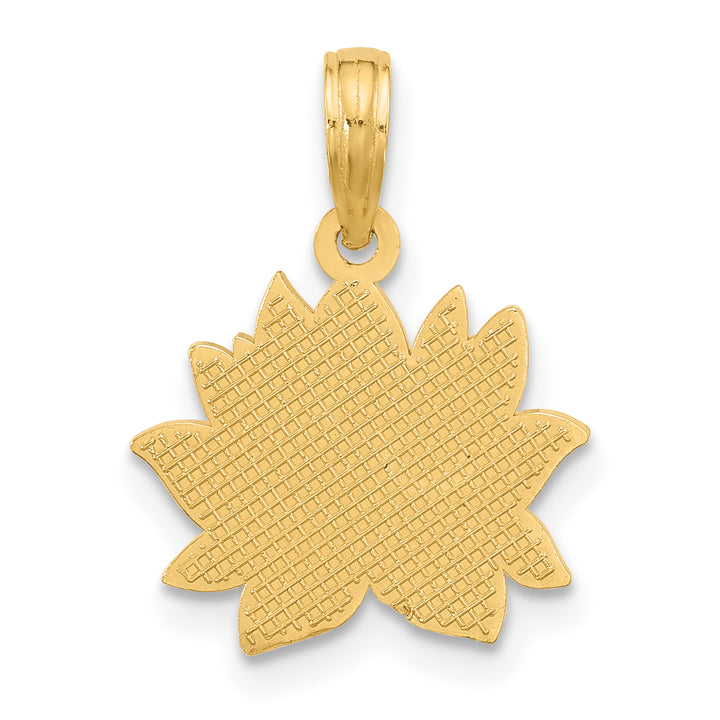 14K Yelllow Gold Polished Finish Flower Design Pendant